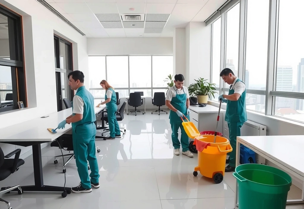 Professional cleaning service in action